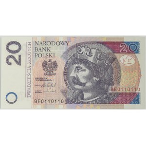 20 złotych 2016 - BE - ładny numer radarowy