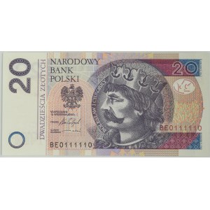 20 złotych 2016 - BE - ładny numer radarowy