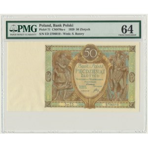 50 złotych 1929 - Ser.ED. - PMG 64