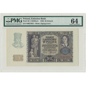 20 złotych 1940 - N - PMG 64