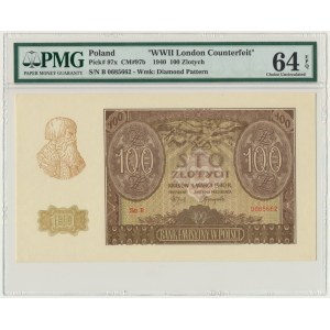 100 złotych 1940 - ZWZ - B - PMG 64 EPQ