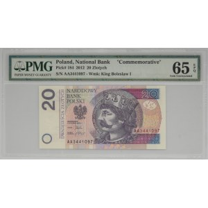 20 złotych 2012 - AA - PMG 65 EPQ