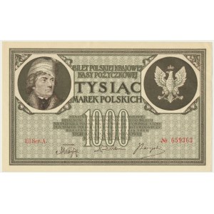 1.000 marek 1919 - III Ser. A - PIĘKNY