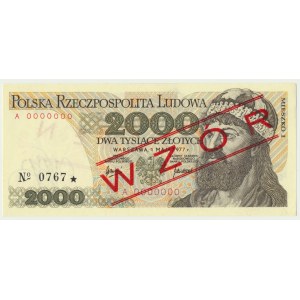 2.000 złotych 1977 - WZÓR A 0000000 No.0767 -