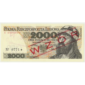 2.000 złotych 1979 - WZÓR S 0000000 No.0774 -