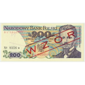 200 złotych 1982 - WZÓR BU 0000000 No. 0356 -