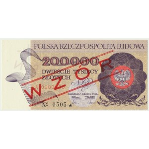 200.000 złotych 1989 - WZÓR A 0000000 No.0505 -