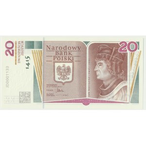 20 złotych 2015 - 600. Rocznica urodzin Jana Długosza - niski numer