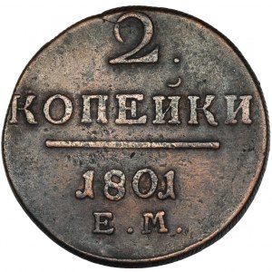 Rosja, Paweł I, 2 kopiejki Jekaterinburg 1801 EM