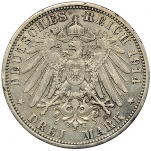 Germany, Prussia Kingdom, Wilhelm II, 3 mark Berlin 1914