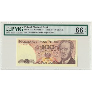 100 złotych 1986 - LP - PMG 66 EPQ - pierwsza seria rocznika