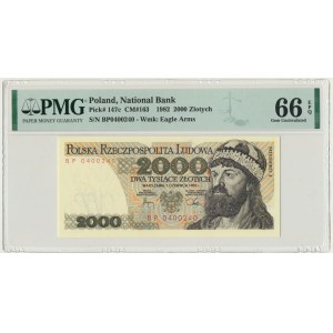 2.000 złotych 1982 - BP - PMG 66 EPQ - pierwsza seria rocznika