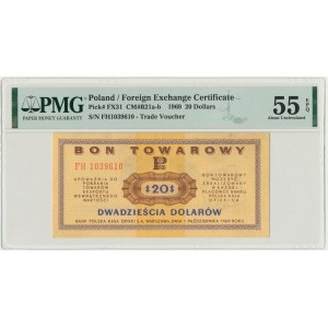 Pewex, 20 dolarów 1969 - FH - PMG 55 EPQ