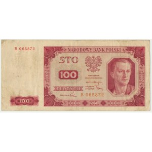 100 złotych 1948 - B - rzadka seria jednoliterowa