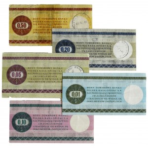 Pewex, zestaw bonów 1-50 centów 1969 (5 szt.)