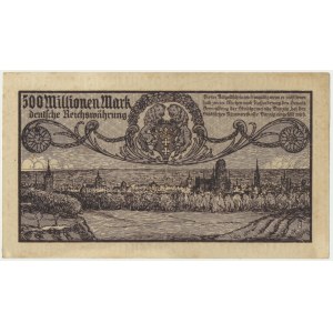 Gdańsk, 500 milionów 1923 - druk szarofioletowy -