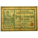 Danzig, 50.000 mark 1923 - no. 5 digits with ❊ -