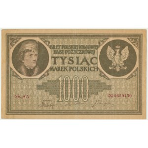 1.000 marek 1919 - Ser. AA - rzadsza odmiana