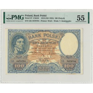 100 złotych 1919 - S.B - PMG 55