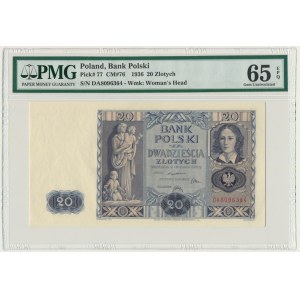 20 złotych 1936 - DA - PMG 65 EPQ