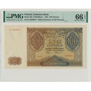 100 złotych 1941 - D - PMG 66 EPQ
