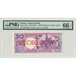50 złotych 1990 - H - NIEOBIEGOWY - PMG 66 EPQ