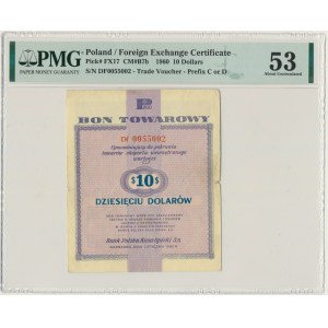 Pewex, 10 dolarów 1960 - Df - z klauzulą - PMG 53