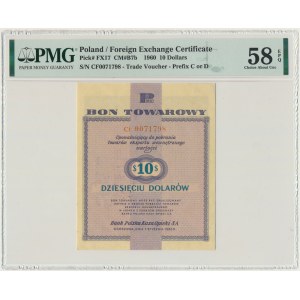Pewex, 10 dolarów 1960 - Cf - z klauzulą - PMG 58 EPQ - PIĘKNY