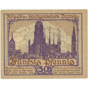 Danzig, 50 pfennig 1919 - purple