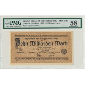 Danzig, 10 bilion 1923 - PMG 58 - watermark squares