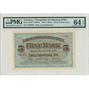 Kowno, 5 mark 1918 - C - PMG 64 EPQ