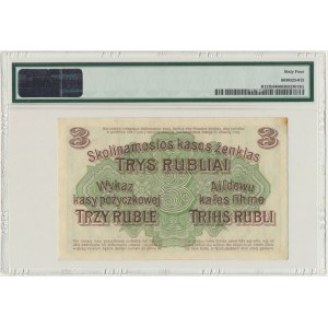 Posen, 3 rubles 1916 - U - short clause - PMG 64