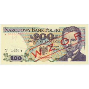 200 złotych 1976 - WZÓR A 0000000 No.1456 -