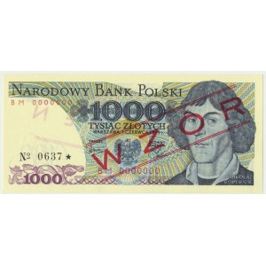 1.000 złotych 1979 - WZÓR BM 0000000 No. 0637 -