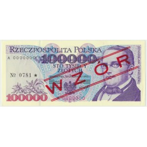 100.000 złotych 1993 - WZÓR A 0000000 No. 0781 -