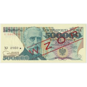 500.000 złotych 1990 - WZÓR A 0000000 No. 0860 -