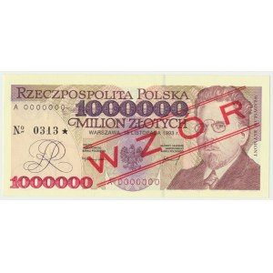 1 milion złotych 1993 - WZÓR A 0000000 No.0313 - RZADKI