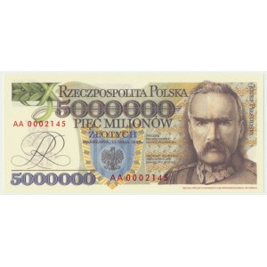 5 milionów złotych 1995 - AA 0002145 -