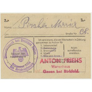 Pomoc Zimowa Ludności Niemieckiej, 1 marka 1943-44 - W -