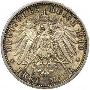 Niemcy, Królestwo Prus, Wilhelm II, 3 marki Berlin 1910 A
