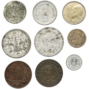Zestaw, Mix monet azjatyckich - Tybet, Wietnam i Korea (9 szt.)