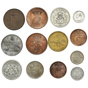 Zestaw, Mix monet skandynawskich (13 szt.)