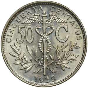Boliwia, Republika, 50 Centavos 1939