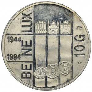 Niderlandy, Królestwo Niderlandów, Beatrix, 10 Guldenów 1994 - 50-lecie Beneluksu