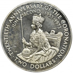 Nowa Zelandia, Wyspy Cooka, Elżbieta II, 2 Dolary Llantrisant 1973