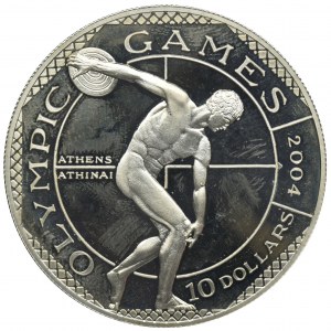 Nowa Zelandia, Wyspy Cooka, Elżbieta II, 10 Dolarów 2001 - Olimpiada Ateny 2004