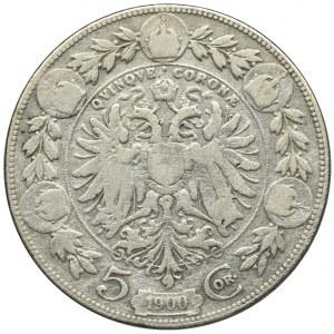 Austria, Franciszek Józef I, 5 Koron Wiedeń 1900