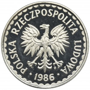 1 złoty 1986 - stempel lustrzany