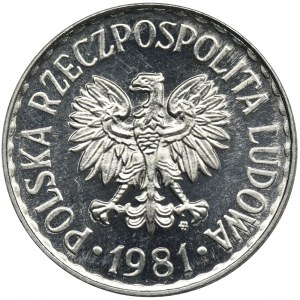 1 złoty 1981 - stempel lustrzany
