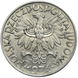 5 złotych 1974 Rybak - płaska data